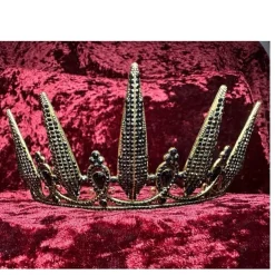Tradera Svart Tiara Krona Nyår Burlesque Bal Nyår Goth Maskerad Party Drottning Kung> Hårsmykker & Diademer