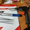 Hot Svart typ, 60W 430°C 0,8-1,2 mm lödpistol, automatisk tennmatning,utbytbar spets Svejsning & Lodning