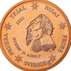 Tradera Sverige 2003 .Gustav II Adolf Euro Mynt set 8 MYNT| Euromønter Og Sedler