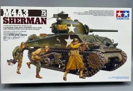 Tradera Tamiya M4A3 Sherman 1:35 skala - Militärmodellbyggsats| Plastik Byggesæt