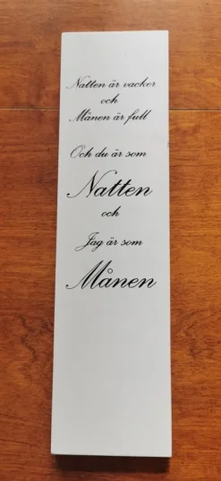 Tradera Tavla med romantisk text| Anden Kunst