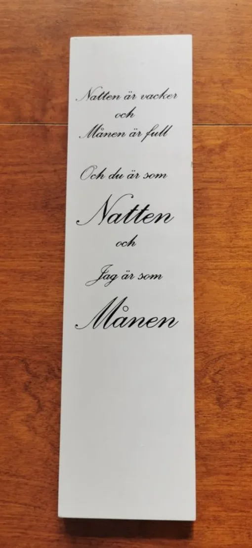 Tradera Tavla med romantisk text| Anden Kunst