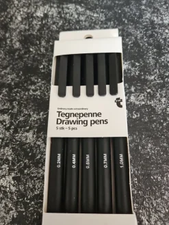 Shop Tecknarpennor - 5 st Olika mått 0.2 - 1.0 mm / SVART Scrapbøger