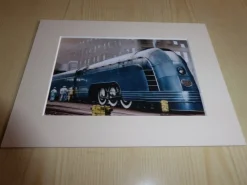 Tradera Tåg New York USA fotografi med passepartout> Jernbane- & Sporvogns-memorabilia