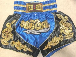 Tradera Thailändska boxningshorts, stl L, blå/svart> Kampsport