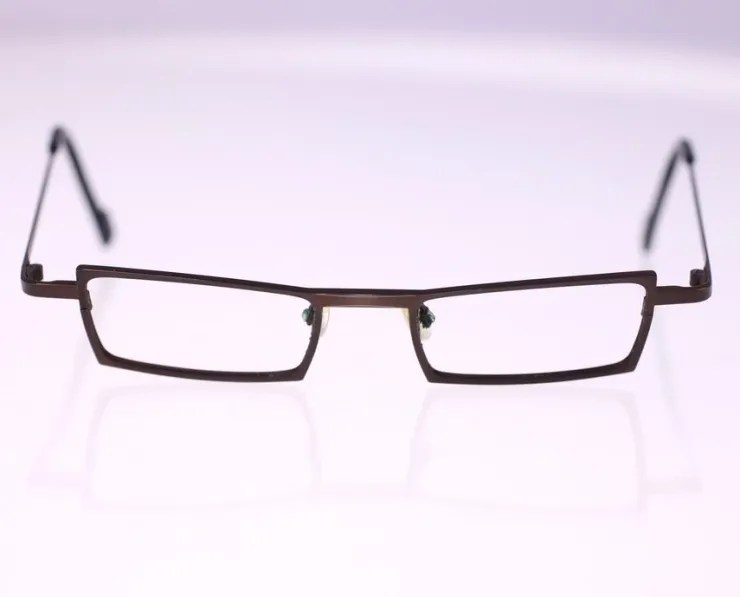 Shop Theo Belgium XM 98 vintage eyeglasses brown metal frame-circa 1990s-NO lenses Briller & Tilbehør