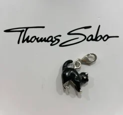 Tradera Thomas Sabo charm / berlock, svart katt / black cat i kallemalj.> Armbånd