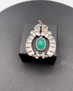 Tradera Tidlig Georg Jensen 826 Sølv Vedhæng med chrysopras No 14> Andre Smykker