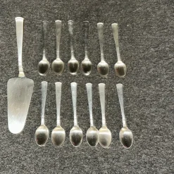 New Tårtspade, 12 st kaffeskedar i silver , Rosenholm Jacob Ängman Sølv