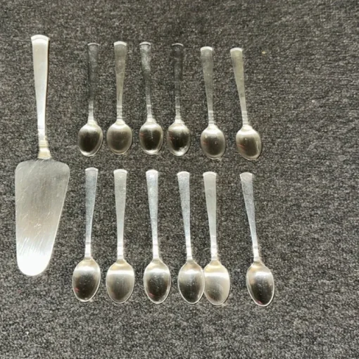 New Tårtspade, 12 st kaffeskedar i silver , Rosenholm Jacob Ängman Sølv