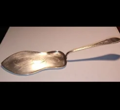 New Tårtspade, graverad, nysilver, ca 27cm, vintage Sølv