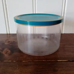 Tradera Tupperware 650ml grön/gul/transparent tätslutande lufttät burk| Tupperware
