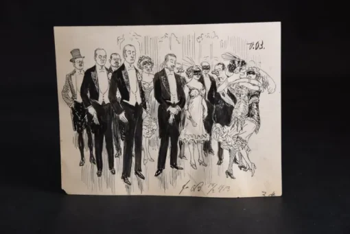 Tradera Tuschteckning - Originalillustration Maskeradbal Signerad 18/2 1913 - Samfrakt!| Grafik & Tegninger