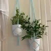 Tradera Två Amplar för blomkrukor, makramé, ljusblåa (13-15 cm)| Potter & Plantedyrknings-systemer