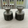 Outlet Två tennljushållare med medeltida motiv Kongetinn Pewter Tin & Messing