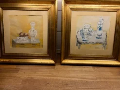 Tradera TVÅ VACKRA GOUACHER STILLEBEN FINA RAMAR| Anden Kunst