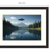 Tradera UFO Science Fiction konsttavla storlek med ram cirka 30 cm x 40 cm| Fotokunst