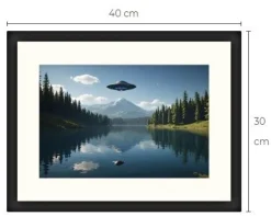 Tradera UFO Science Fiction konsttavla storlek med ram cirka 30 cm x 40 cm| Fotokunst