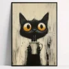 Cheap Underbar Canvas Poster Katt Kaffe Plakater