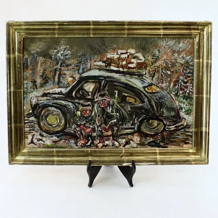 Tradera UNDERBAR OLJA PÅ PANNÅ AV KÄNDE OLLE NORDBERG | Malerier