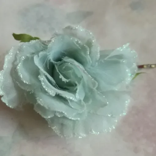 Tradera Unikt Hårspänne Blå Tyg Ros Glittrig Retro Vintage Hårnål Hår Accessoar Somrig> Hårsmykker & Diademer