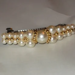 Tradera Unikt Hårspänne Pärlor Ljus guldiga Retro Hårnål Hår Accessoar Jul Nyår Fest> Hårsmykker & Diademer