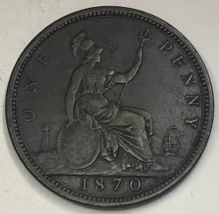 Tradera United Kingdom 1 penny 1870| Udenlandske Mønter