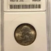 Tradera USA 25 Cent 1947 D i graderad kapsel av ANACS. Gradering är MS65| Udenlandske Mønter