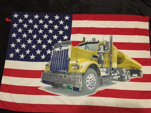 Tradera USA - TRUCK Lastbil. Posterflagga Big Size SAMLAROBJEKT från 80-talet| Lastbiler & Busser