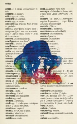 Tradera Utskrift på sida från italienskt-spanish lexsikon| Plakater