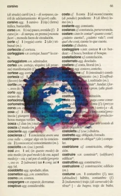 Tradera Utskrift på sida från italienskt-spanish lexsikon| Plakater