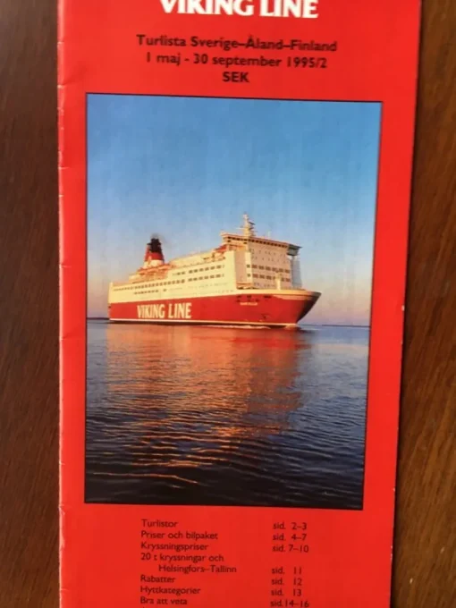 Tradera Vikinglinjen tidtabell 1 maj-30 september 1995> Køreplaner