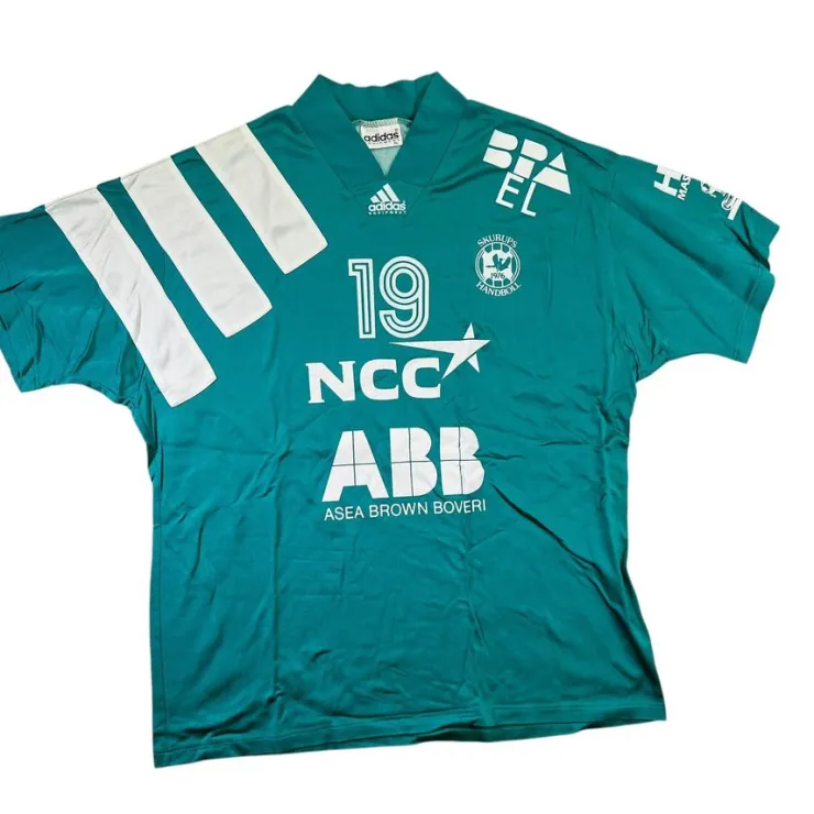 Tradera Vintage Adidas T-Shirt Jersey Herr Storlek XL Turkos Handbollströja Skurup> Håndbold