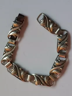 Tradera Vintage ARMBAND äkta silver 830 I.M.P blommor> Armbånd