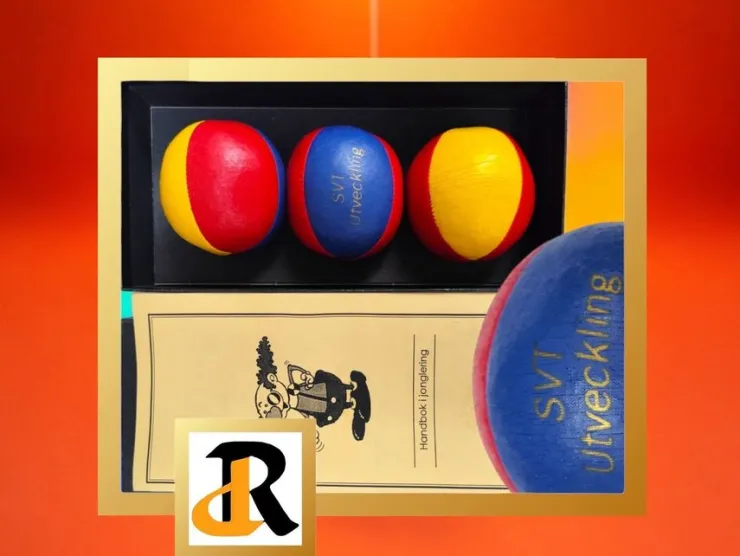 Tradera vintage Jongleringsset som består av 3 jongleringsbollar, SVT utveckling> Leg & Spil