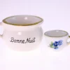 Tradera Vintage mini porcelain pots-French 'Bonne Nuit' and floral pot-circa 1970s-34g| Indretningsdetaljer