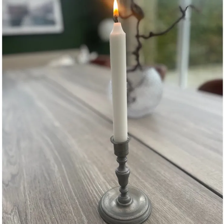 Clearance Vintage retro Ljusstake i tenn - märkt Svensk Tenn Tin & Messing