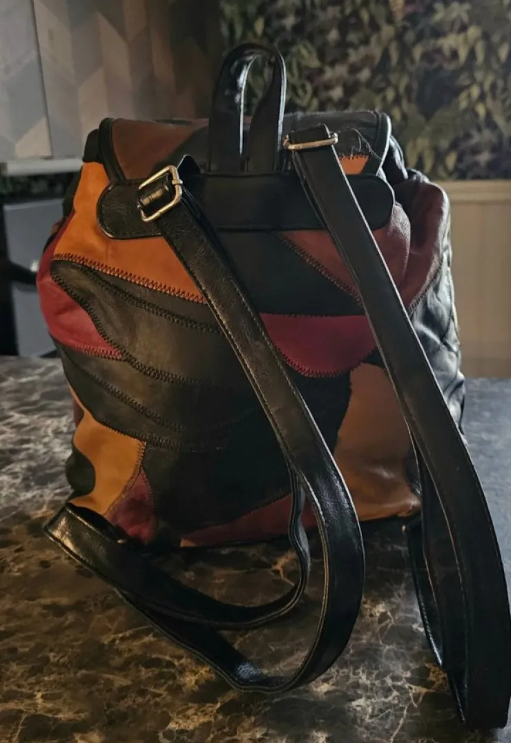 Flash Sale Vintage ryggsäck i mjukt skinn (nappa) Tasker