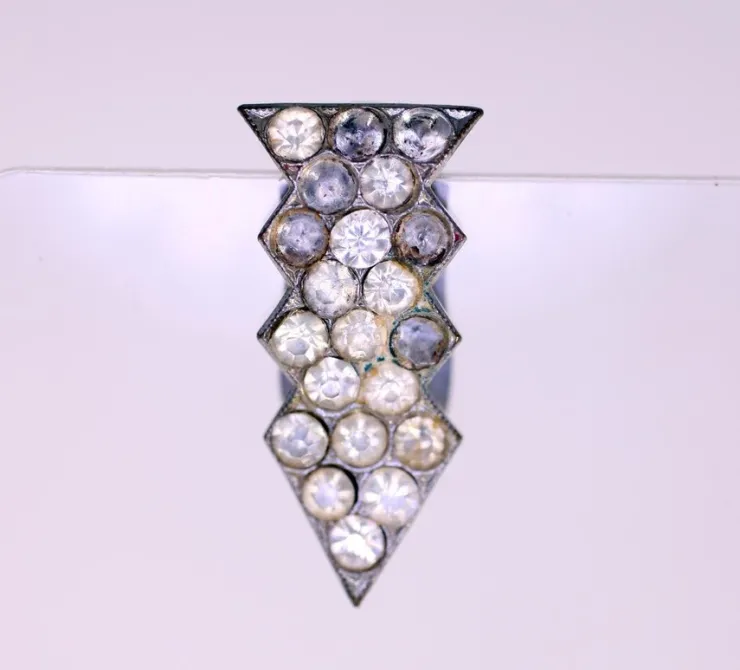 Tradera Vintage 1940s hair clip/brooch-6 clear stones missing-clip-on design-Weight 6g> Hårsmykker & Diademer
