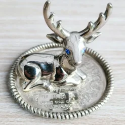 Tradera Vintage Silver-Plated Deer Figurine with Rhinestone Eyes> Smykkeskrin & -opbevaring