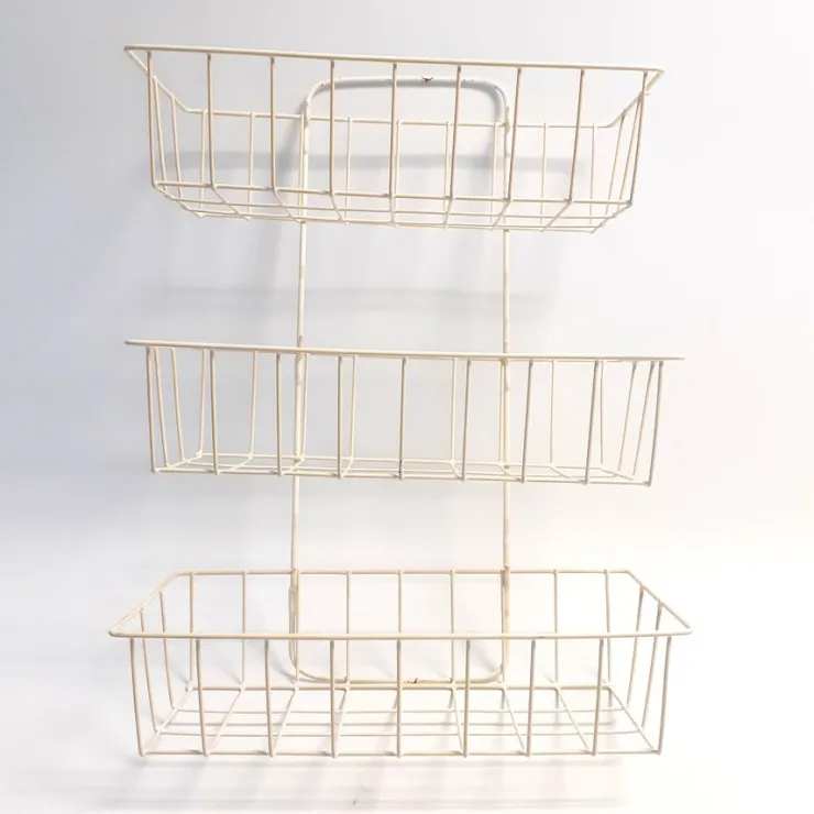 Tradera Vintage, vitplastad trådhylla korghylla stringhylla| Møbler