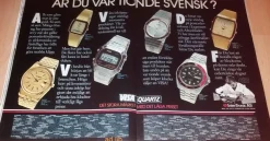 Tradera VISA QUARTZ - DET STORA MÄRKET MED DET LÅGA PRISET, STOR TIDNINGSANNONS 1987> Andet Urrelateret