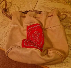 New Väska Skinn Tenntråd Höjd 23 cm Längd 26 cm Kunsthåndværk