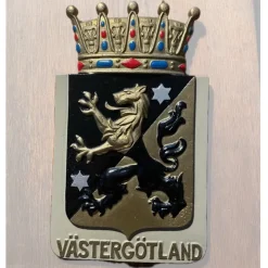 Tradera Västergötlands vapensköld i aluminium> Kuriositeter