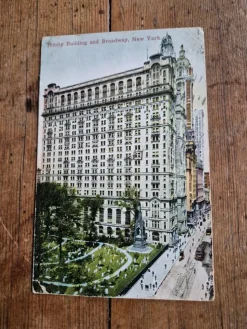 Tradera Vykort - Trinity Building och Broadway, New York| Verden Undtagen De Nordiske Lande