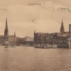 Tradera Vykort Hamburg Jungfernstieg med båtar Tyskland Stpl Hamburg 14/9 - 1910| Verden Undtagen De Nordiske Lande