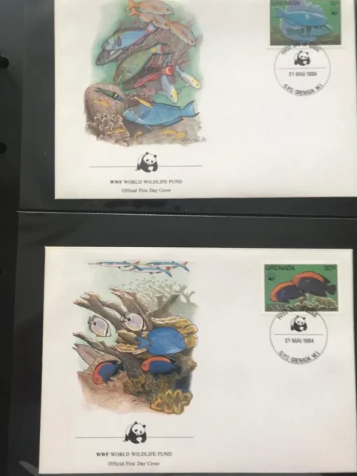 Tradera WWF Grenada 1984 Coral fish Set FDC| Sydamerika & Caribien