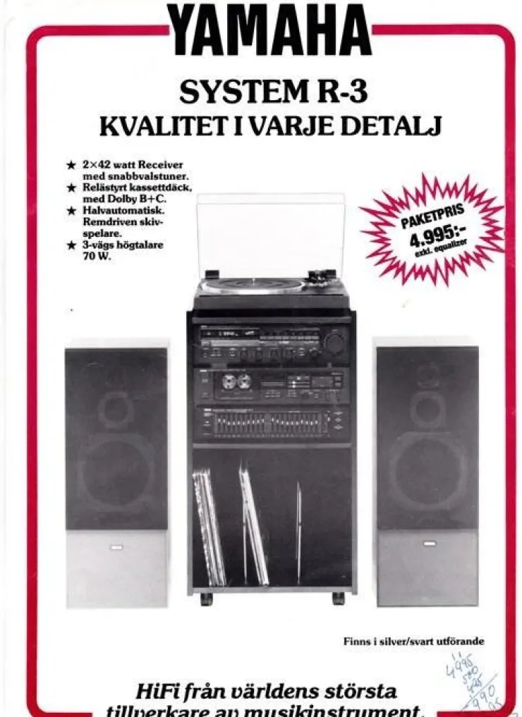 Tradera Yamaha kasettdäck R-3. Broschyr.> Technica & Nautica